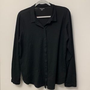 EILEEN FISHER black long sleeve blouse